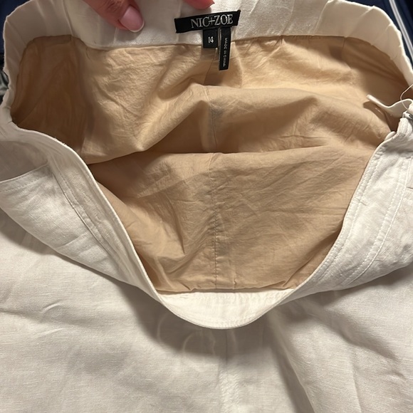 NWOT Nic + Zoe Women's Front Runner Linen Blend MIDI a Line Skirt White - Picture 5 of 5